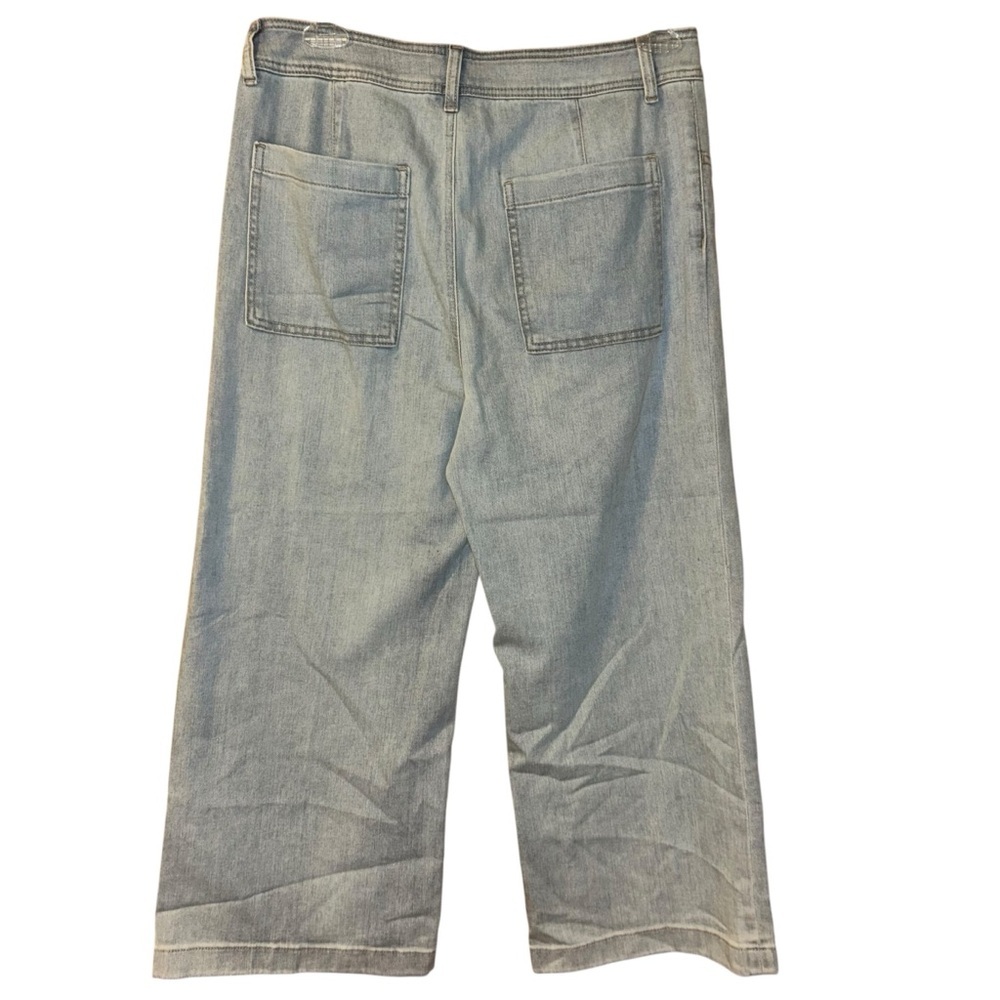 Chico's Crop Trouser Jean Capri Women Size 12 /size 2 Wide leg